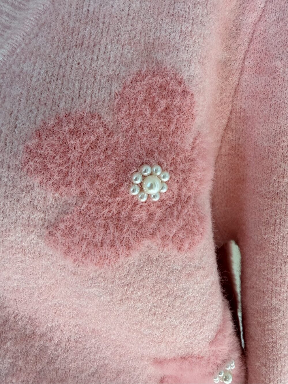 Soft Women's Nanette Lepore size small Pink Floral Pearl Button Cardigan - Picture 4 of 11